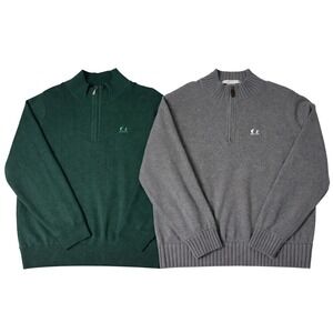 Bobby Jones & Martin Merino Wool Golf Wind Sweaters Mens XL Lot of 2 Quarter Zip